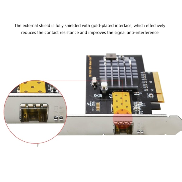 Professionell server optiskt nätverkskort TXA078 82599EN Desktop LAN-kort enkel SFP-port PCIE X8 10 Gbps optisk fiber null - TXA078