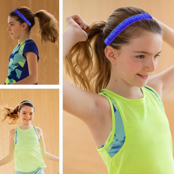 Elastisk stretchig glittrande mode pannband sport-pannband glitter pannband Silver