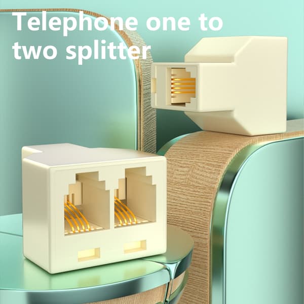 RJ11 Telefon Splitter Adapter Til Dobbelt Telefonforbindelse RJ11 6P4C/6P2C