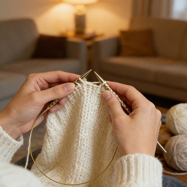 8 par utskiftbare rundpinner med veske for veving av garnhåndverk