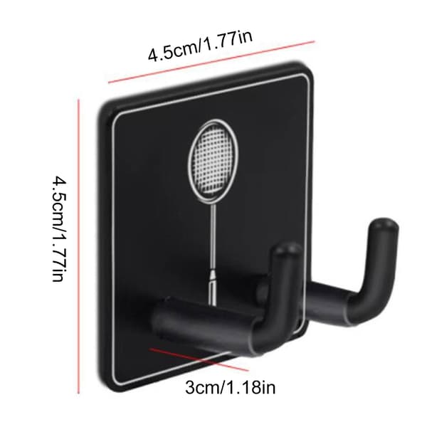 2 st Väggmonterat racketställ Vertikal displayhållare Metallhängande krok