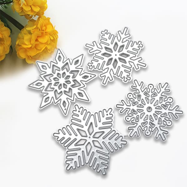 4 st/set Snöflingor Stansar Schablonblad Stansmallar Präglingsform