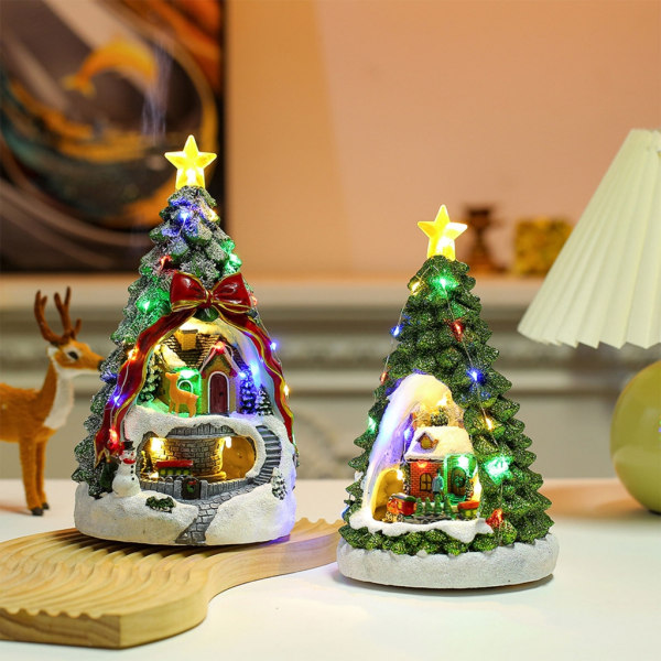 Julby Lysande musikdosa Festlig hartsdekor Glödande skrivbordsdekorationer LED-lampor Nyårspresent null - 1