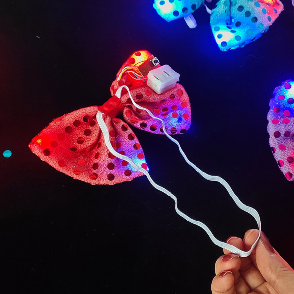 Light Up fluga LED fluga Glow Luminous Slipsar för jul Halloween