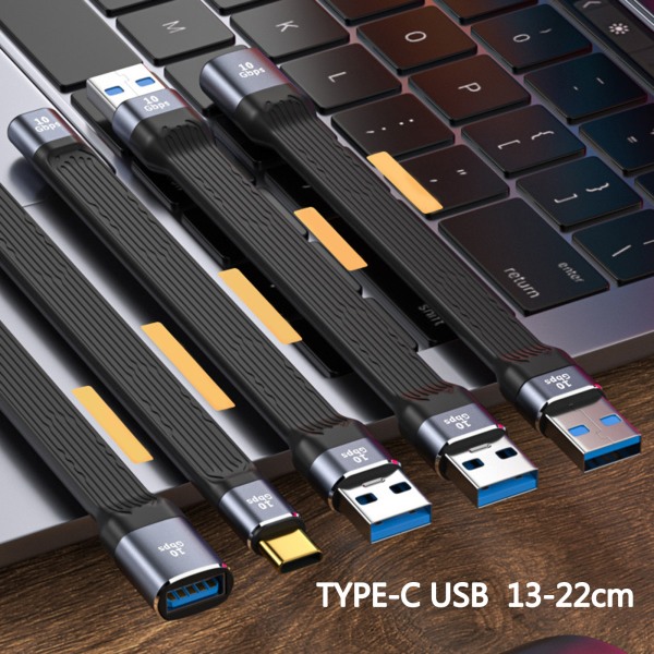 USB-C-laddarkabel för 3 enheter, 13/22 cm USB datakabel C