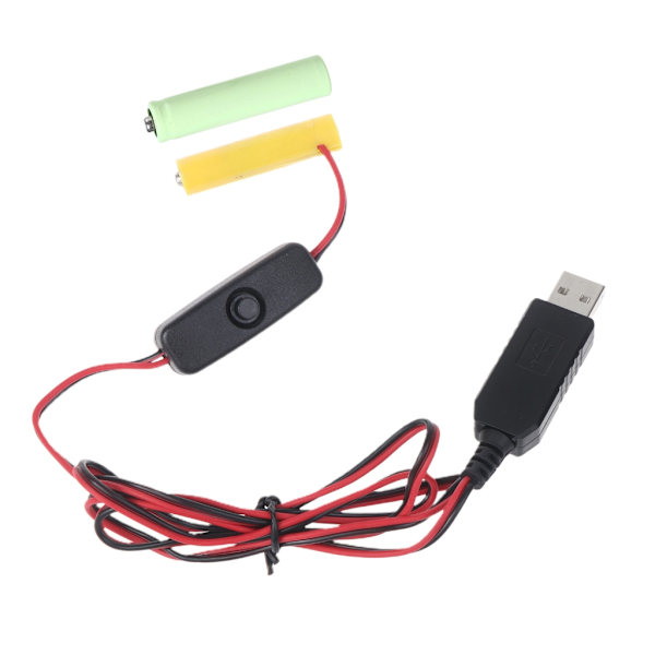 LR03 AAA-batterieliminatorer 2M USB power Byt ut 2 AAA-batterier för LED