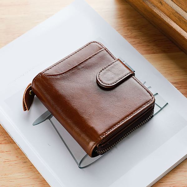 Män ID Kreditkortshållare Läder Business Ficka för case Multi-Function Organizer Plånbok Black