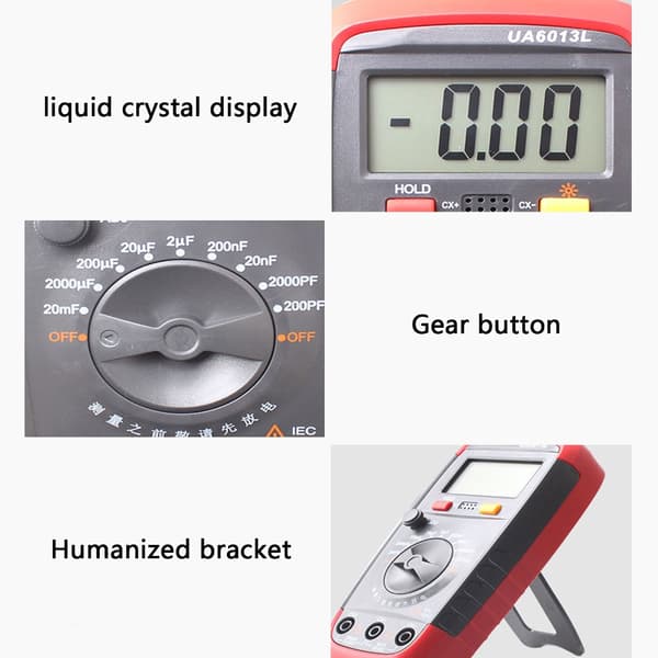Digital kapacitansmåler 1999 tæller lommeformat kondensatortester LCD-display