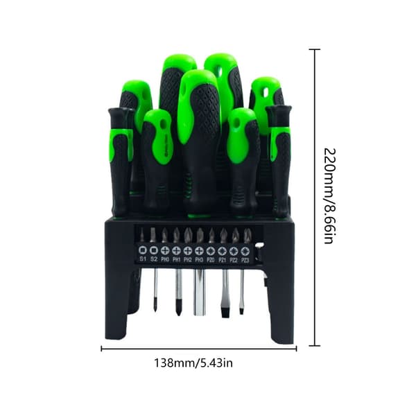 12-delers verktøysett med ergonomisk håndtak og solid bit for DIY-prosjekter