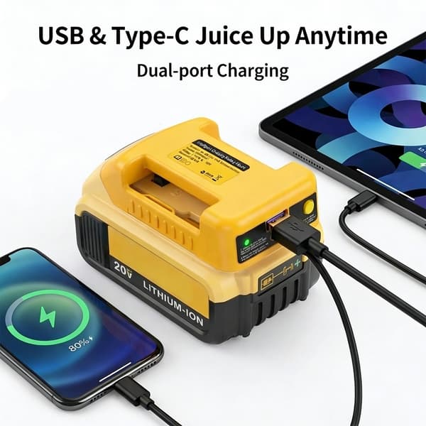 Effektiva batteriladdare för DCB204, DCB203 20V/18V Li-batteriadapter