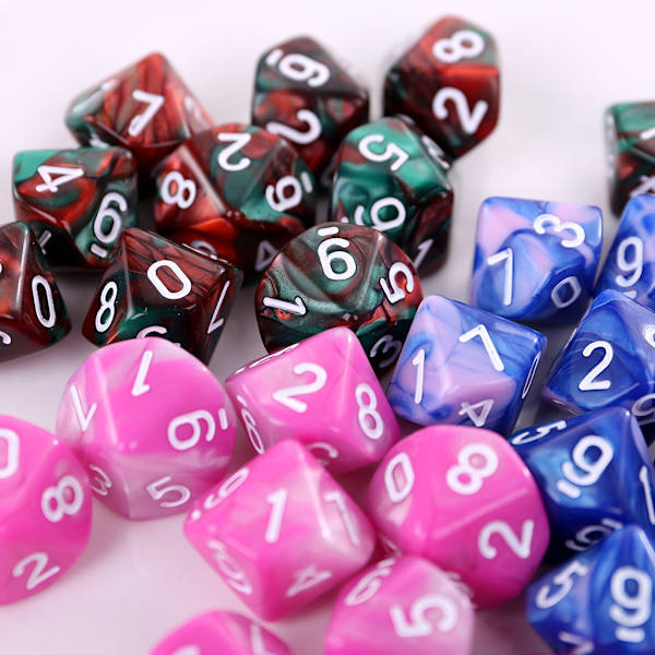 10 stk/sett 10-sidet D10 polyhedral terning tallskive bordspill 4