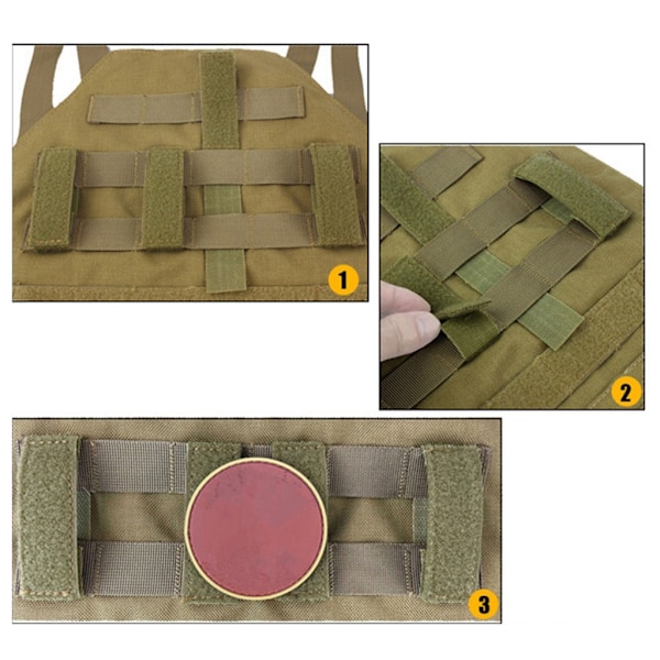Taktiske lapper feste strimler for å feste lapper for 3 tommer høye lapper Army Green