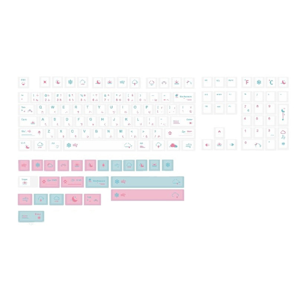 Personlig tastatur til 132 taster spil mekanisk tastatur minimalistisk hvidt vejr JAPANSK tastatur sæt