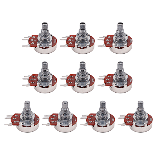 10 stk. B250K Guitar Lineær Taper Potentiometer Audio Taper Potentiometre