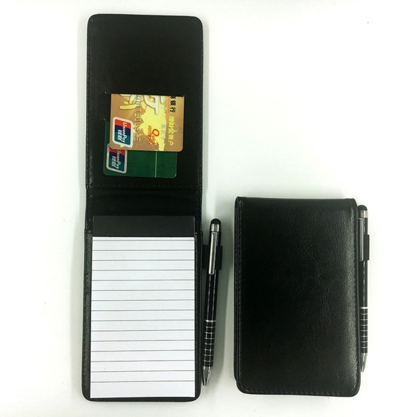 A7 Journal Notebook PU- cover Memo Anteckningsblock med Stylus Penna Multi 50 fodrat papper för kontorsarbetsstudie null - D