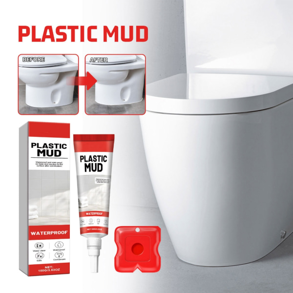 100 g skönhetsmedel Vattentät plaststål lera med skrapor Bekväm toalett fast tätningsmedel för badrum kök