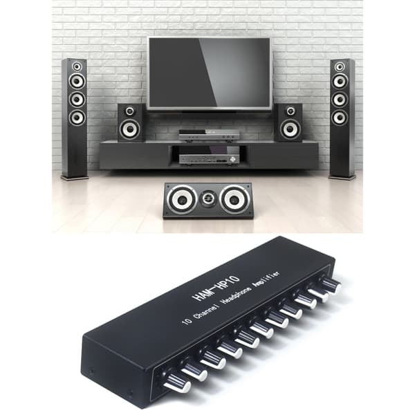 HP10 Hovedtelefonforstærker Auditory Mixer med 1 Input Integration 10 Output