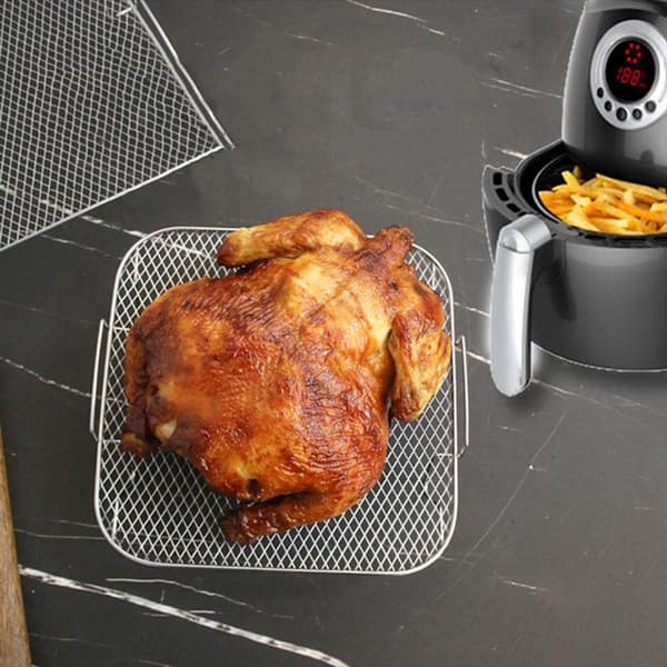 Praktisk Firkantet Grillrist Matlagingsrist Multifunksjonelt Tilbehør til Airfryer
