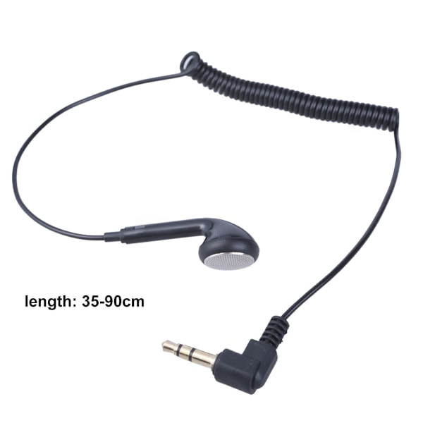 3,5 mm Port Enkelt Side Mono Øreprop In-Ear Høretelefon til Chauffører og Sikkerhedspatruljer