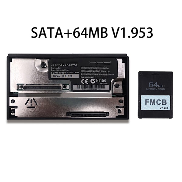 SATA-grensesnitt nettverkskortadapter for PS2-spillkonsoll SATA HDD-kontakt for PS2-nettverksadapter Sata