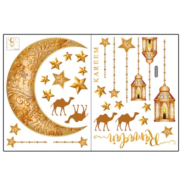 2 ark Eid vægklistermærker PVC dekorativt klistermærke nytårsfødselsdag
