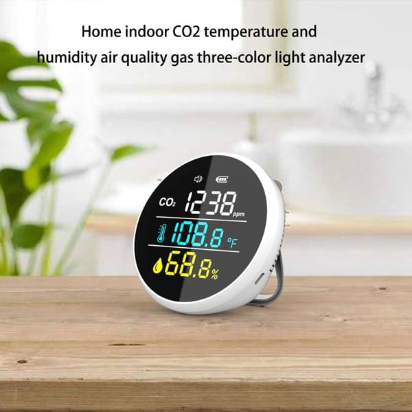 Väggmonterad CO2-mätare för hemmakontor med trefärgad ljusdisplay