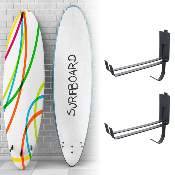 2 st Snowboardhängare Surfbräda Väggställ Displayställ Väggmonterat ställ