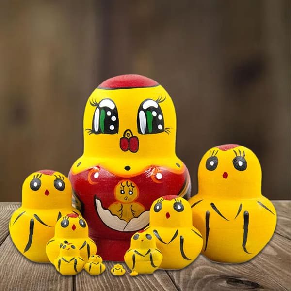 Handgjorda ryska \"Nesting Dolls\" 10-lagers Matryoshka-dockor i trä, samlarobjekt