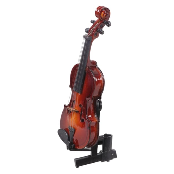 Miniature Violin Stand Model Dukkehus Tilbehør Rollespil Violin Legetøj