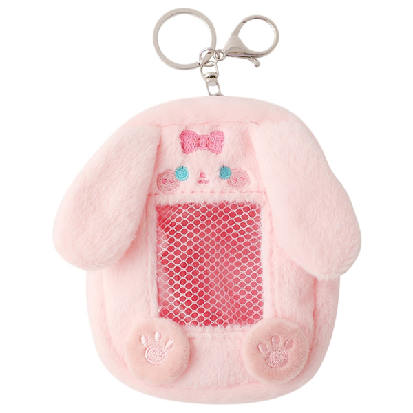 Hauska muotoiltu case Valokuvakorttipidike Bussikorttikotelo korttien kerääjille Pink rabbit