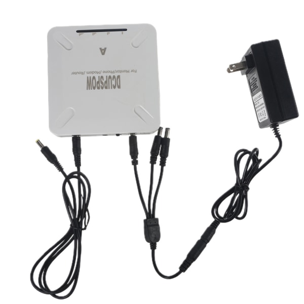 4-portar USB 5V 2A+12V 2A 13200mah Mini UPS avbrottsfritt power för DVR, CCTV-kamera, routermobil och mer null - US