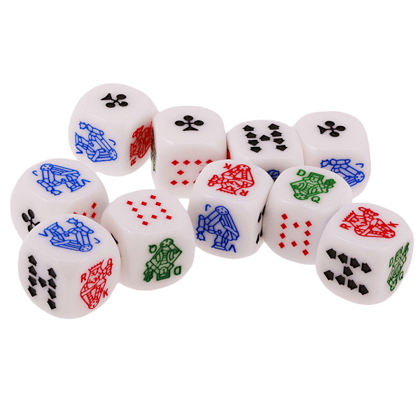 Queen Jack 16mm akryylipokeripelit noppapelit D6 noppapelit White