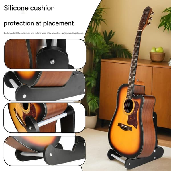 Trä Musikalisk Instrument Display Rack Universal Stöd Golv Gitarrhållare