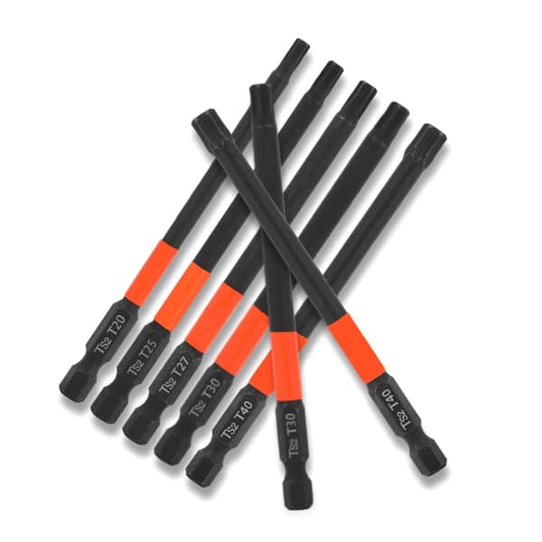 Magnetiska stjärnskruvmejselbits set 100mm stål för möbelmontering & mer