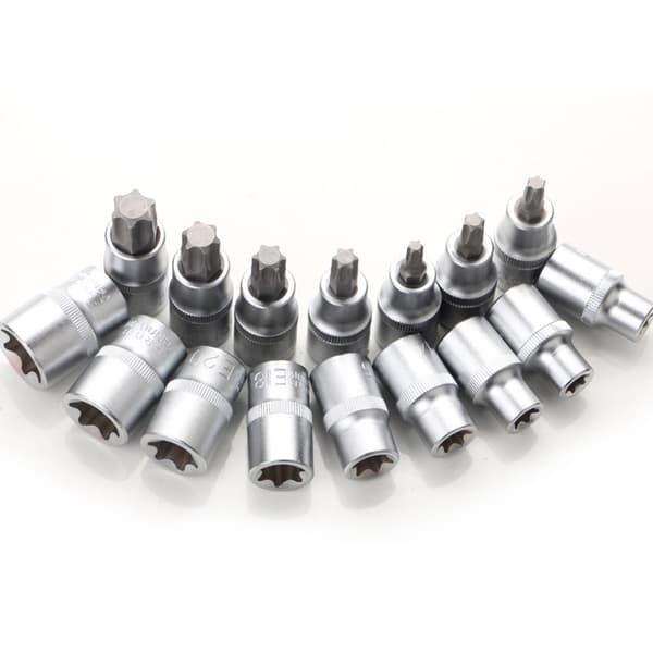 Torx Bit Socket Sett med Koffert E10-E24 T30-T70 16 stk Stål Star Bit Sett for