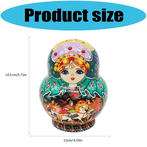Matryoshka russiske håndmalte kunstdukker 10-lags samleobjekt i tre