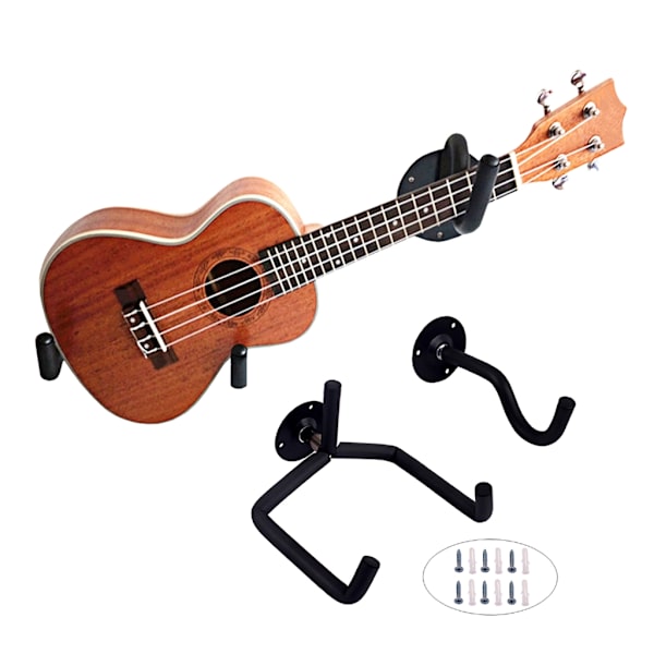 Väggmonterad gitarrhållare för elgitarr, ukulele, mandolin, väggmonterad, horisontell