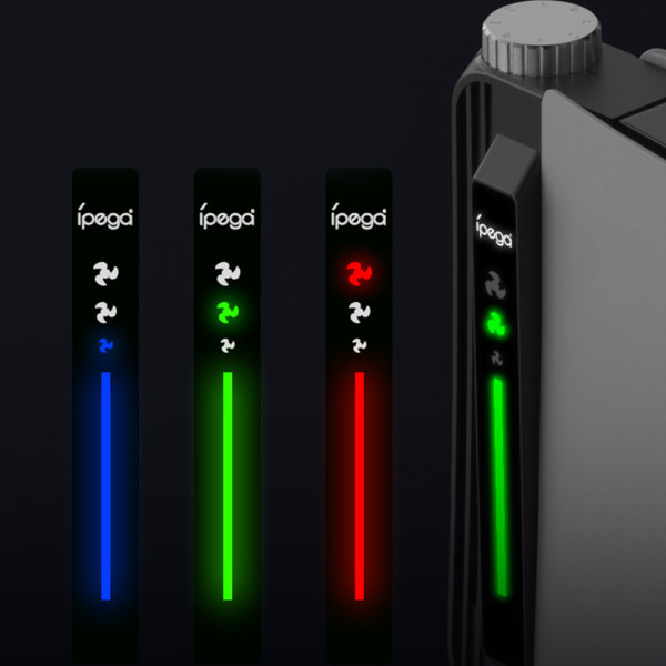 För PS5 Konsol Kylare Kylfläkt USB Externa fläktar 3 växlar Temperaturkontroll för PS5 Spelkonsol Black