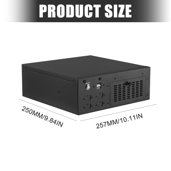 Front USB-datamaskinveske med flatt metallhus for skrivebordsområder