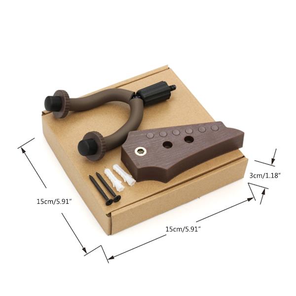 Gitarrhängare Väggfäste Krokhållare Gitarr Väggfäste Konsolhållare Dark brown C