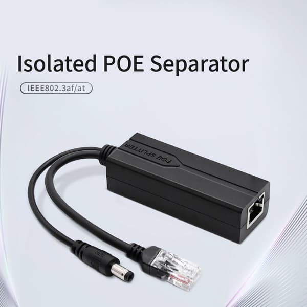 48V til 12V DC5.5x2.1mm POE Splitter Strømadapter til Netværksenhed