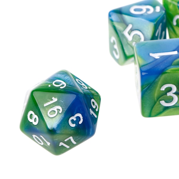 7 stk/sett akryl polyhedral terning for TRPG brettspill D4-D20 2