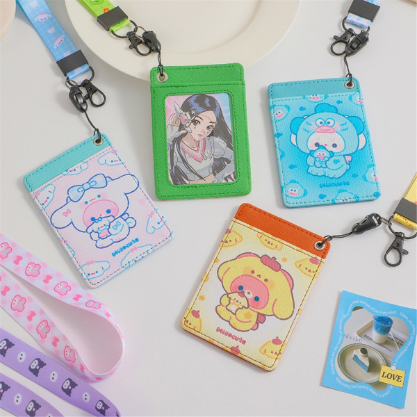 Bärbar korthållare Lanyard Neck Card organiserat för resor och shopping Blue
