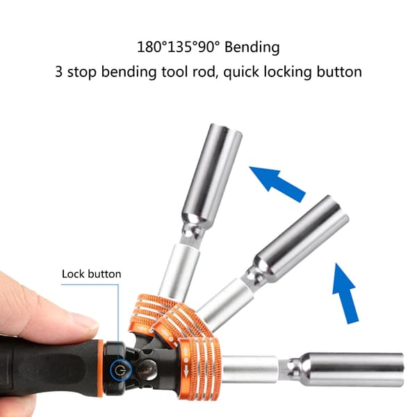 40-pack spärrskruvmejsel med magnetiska bits, ergonomisk design