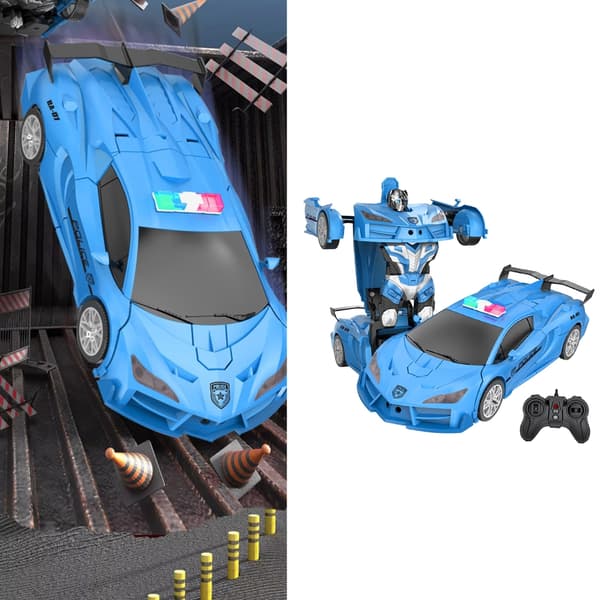 Omkonfigurerbar elbil-leksak med driftfunktion och robotspelläge