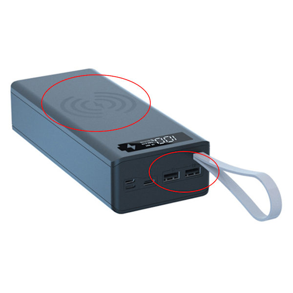 Löstagbar LCD-skärm DIY 16x18650 Batteri för Case Power Bank för Shell Extern Box utan batteri 5W trådlös laddning