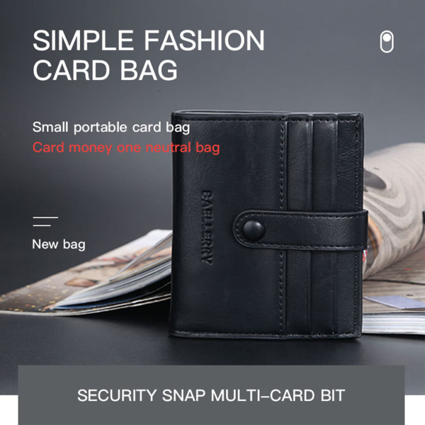 Miesten PU-nahkainen lyhyt lompakko Ohut ID-luottokorttikotelo Vintage Bifold Pocket Coin Business Kukkaro Gray