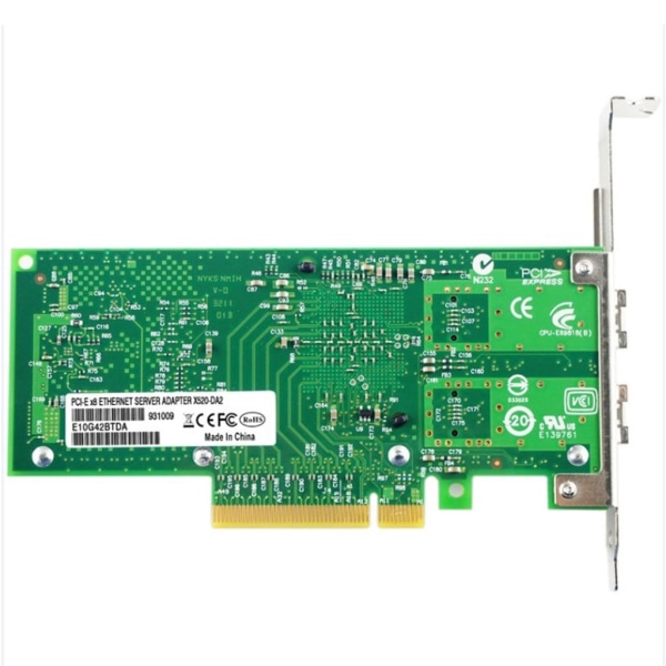 Dual Port PCI-E för Intel 82599 Ethernet för Express PCI-EX8 X520-DA2 Server Nätverkskort Adapter för Windows 8/7 Linux