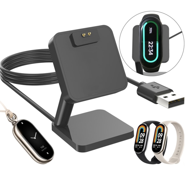USB laddningskabel Dockningsställ Watch Power Supply Charger Adapter för Mi Band 8