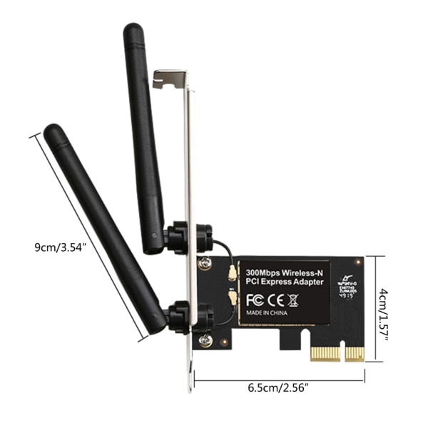 300M WiFi-mottagare PCIE trådlöst kort 2,4+5Gbp för stationära datorer Boost WiFi-signal